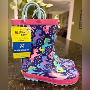 Western Chief Kids' Unicorn Boots - Purple and Pink Size 11/12